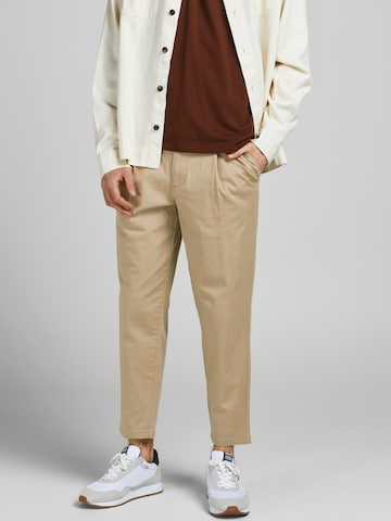 JACK & JONES Regular Bandplooibroek 'Bill Rico' in Beige: voorkant