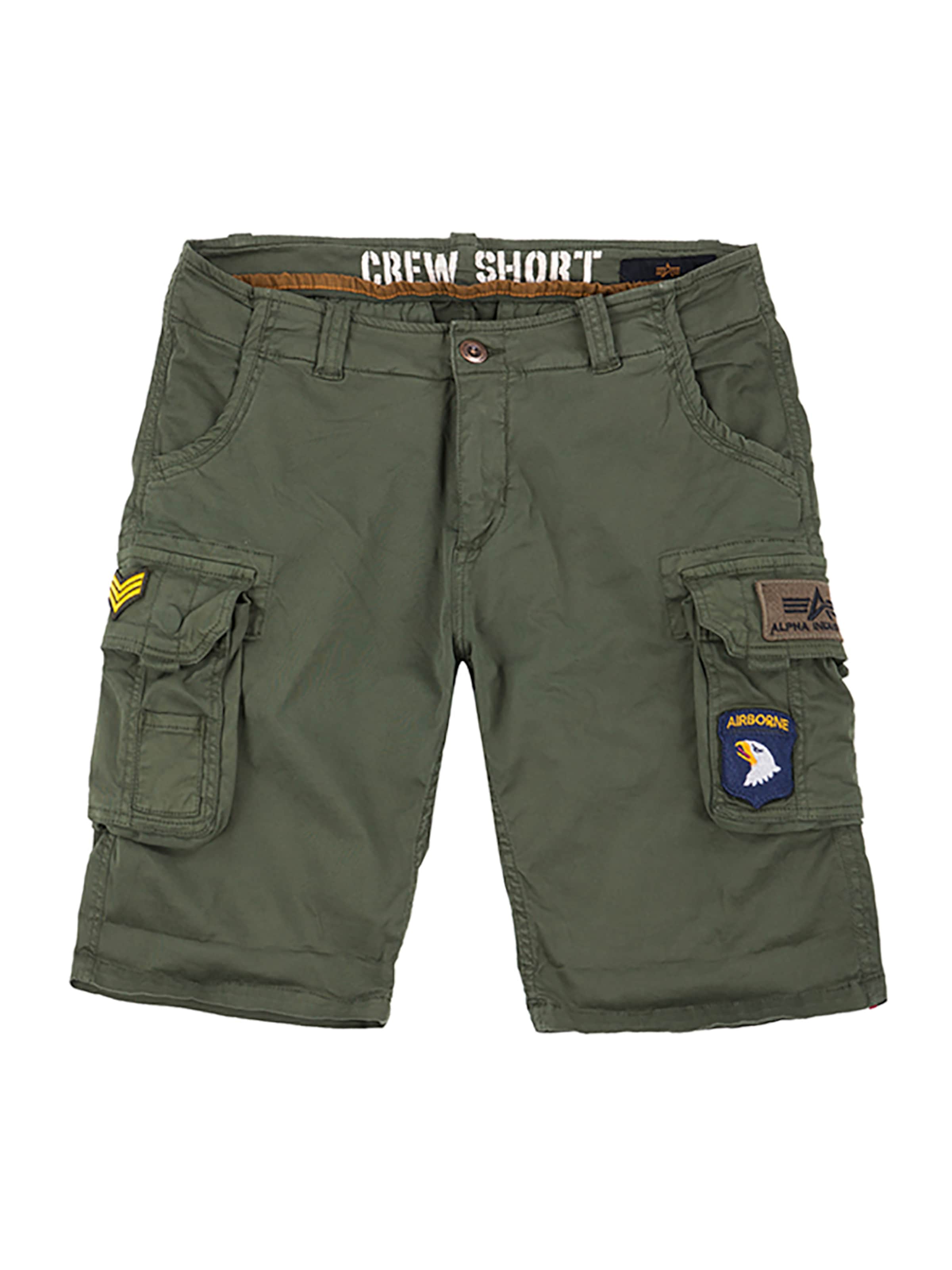 ALPHA INDUSTRIES Regular Hose 'Crew'‌‌ in Grün: Vorderseite