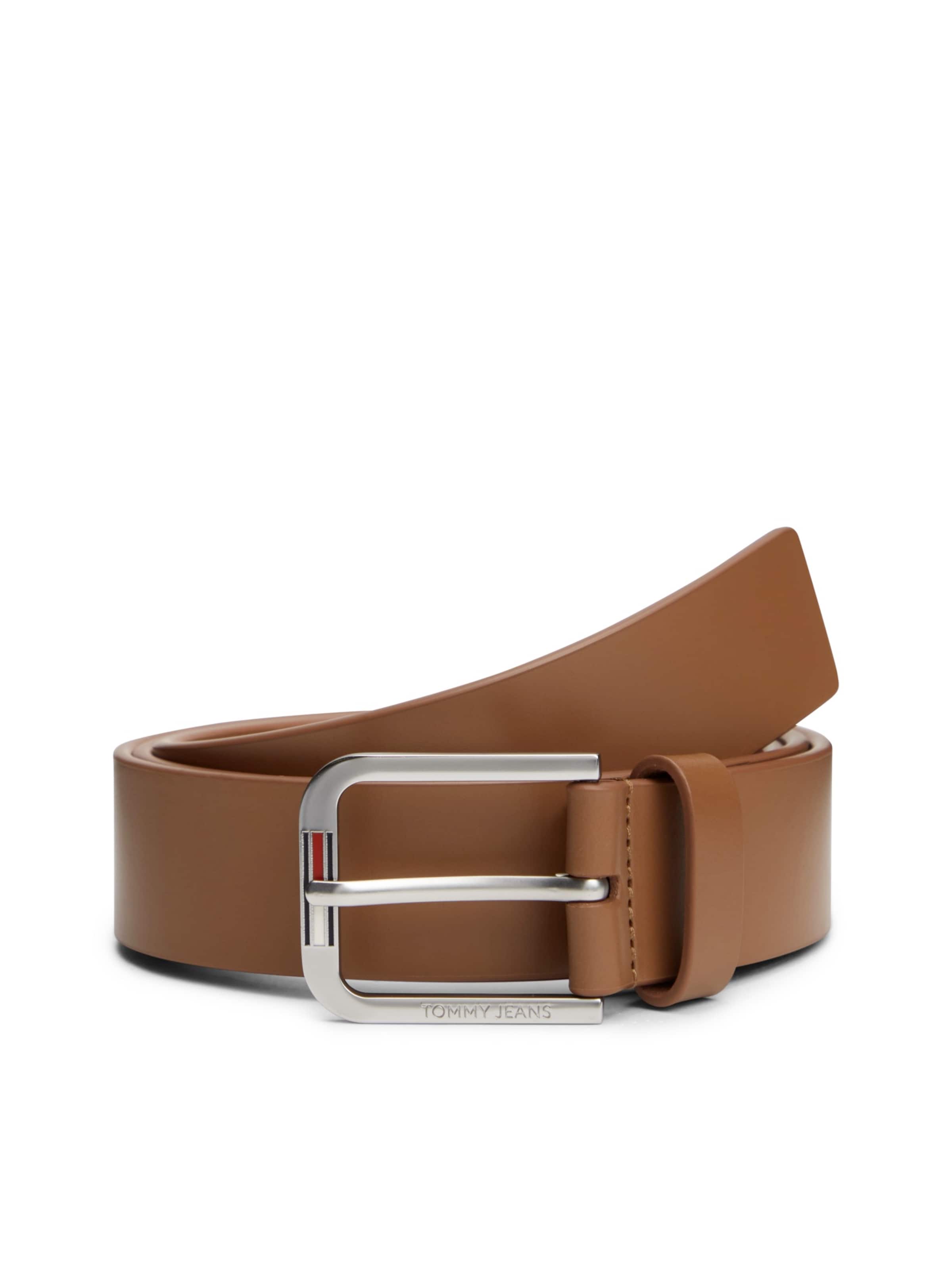 Tommy Jeans - Cinturón 'AUSTIN' en marrón: frente