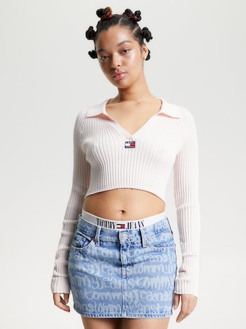 Tommy Jeans Trui in Roze: voorkant