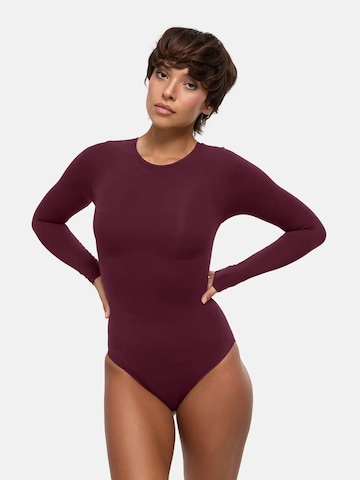 cfab - Body moldeador 'Clean Longsleeve Crewneck Sculpting Bodysuit with Slip' en rojo