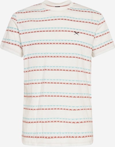 Iriedaily T-Shirt 'Monte Noe' en écru / bleu clair / rouge / noir, Vue avec produit