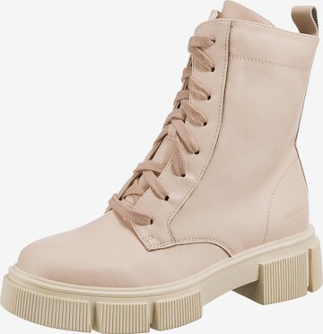 ambellis Lace-Up Ankle Boots in Beige: front