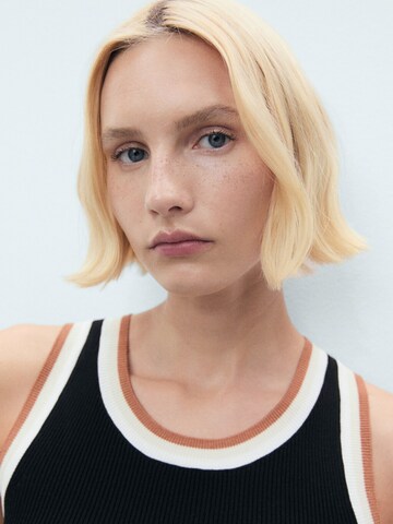 MANGO Knitted top 'CROCHI' in Black