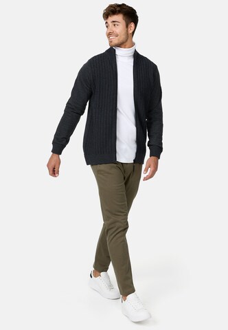 INDICODE JEANS Knit Cardigan 'Cason' in Grey