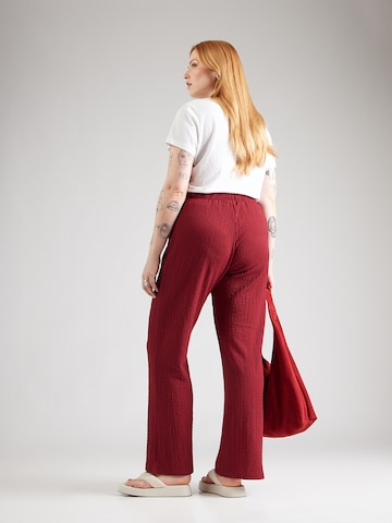PIECES Curve Широкий Штаны 'PCJAMAL' в Красный: сзади