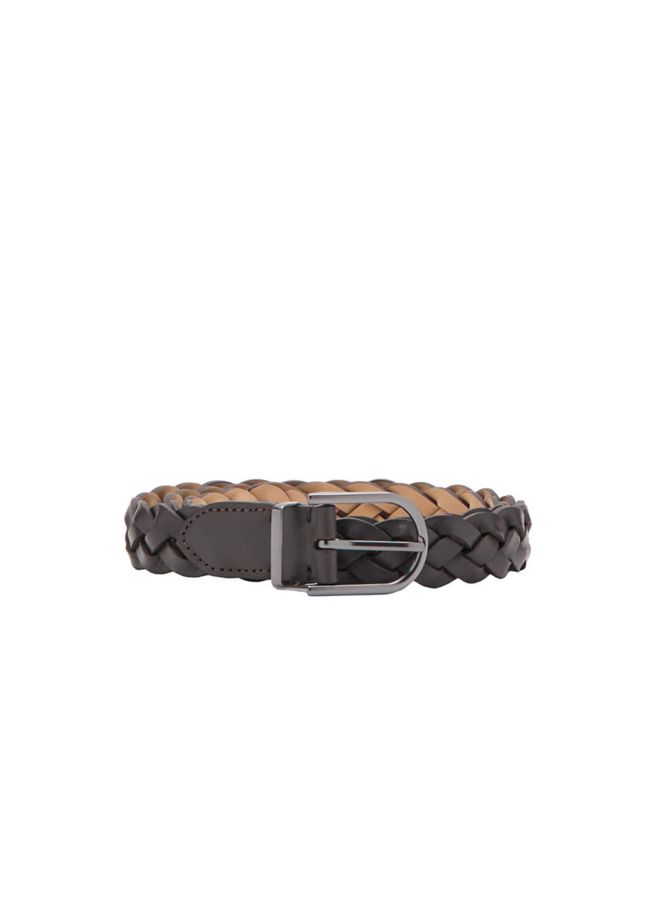 MANGO MAN Belt 'Trenza' in Brown: front