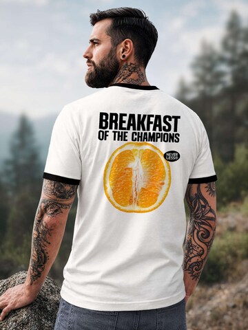 Neverless Shirt 'Breakfast of the Champions' in White