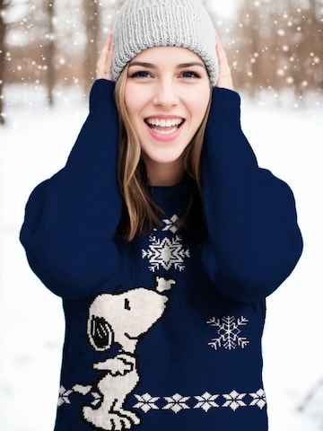Snoopy & Die Peanuts Sweater 'Weihnachtspullover' in Blue