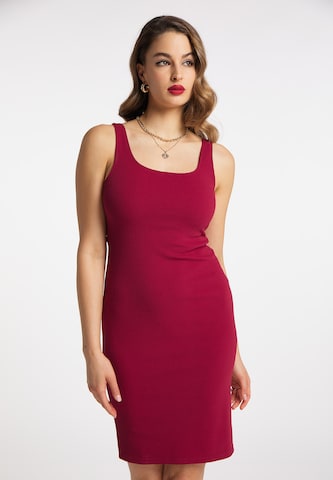 raudona faina Trumpa kokteilinė suknelė: priekis