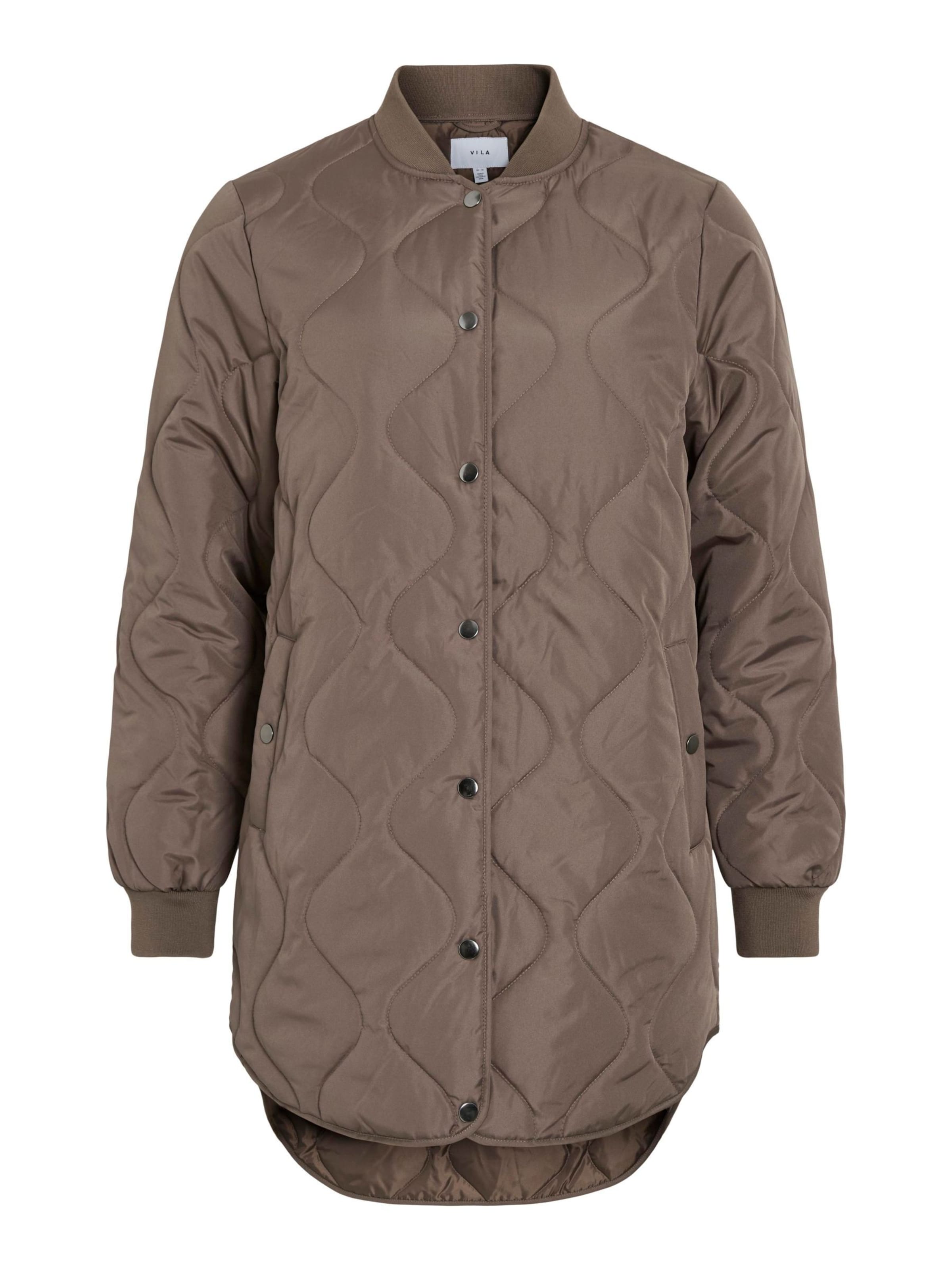VILA Between-Seasons Coat 'VITate' in Brown: front