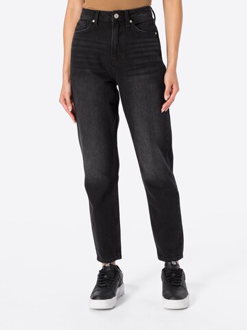 QS Tapered Jeans in Zwart: voorkant