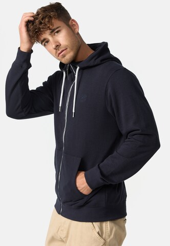 INDICODE JEANS Zip-Up Hoodie 'Christos' in Blue