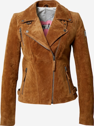 FREAKY NATION Between-Season Jacket 'Bikerprincess' in Brown: front