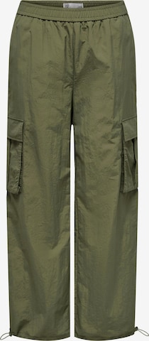 JDY جينز واسع سراويل الحمولة 'LORENZO' بلون أخضر: الأمام