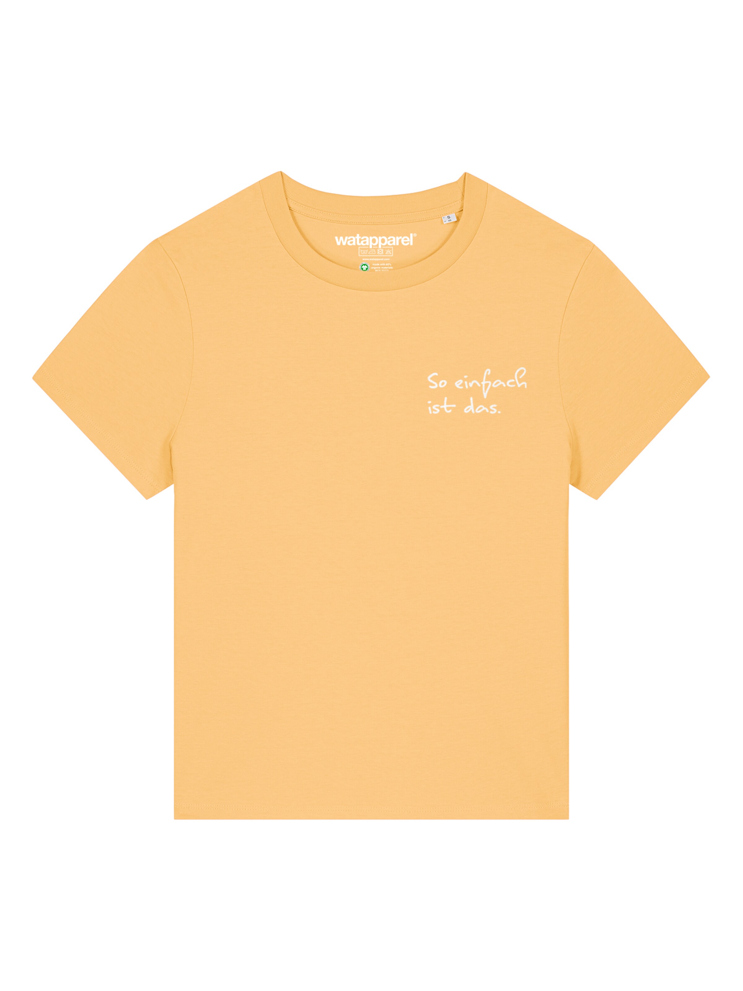 Watapparel Shirt 'So Einfach Ist Das' in Geel: voorkant