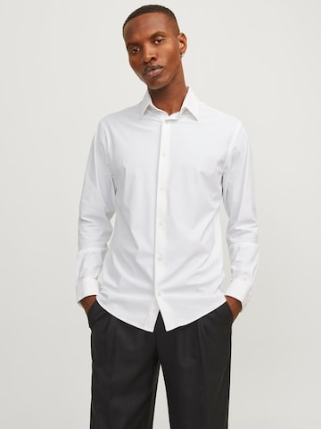 Jacks & Jones Slim Fit Hemd 'Herren Langarm Hemd'‌ in Weiß