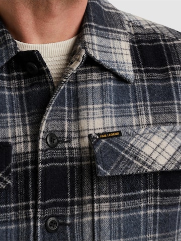 PME Legend Regular fit Overhemd 'Shirt jacket with check pattern' in Blauw