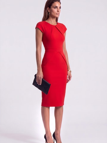 Robe fourreau 'MAE' AUDRAY en rouge : devant