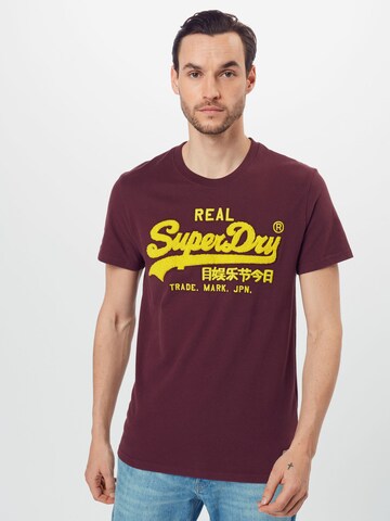 Superdry T-Shirt 'Chenille' in Rot: predná strana