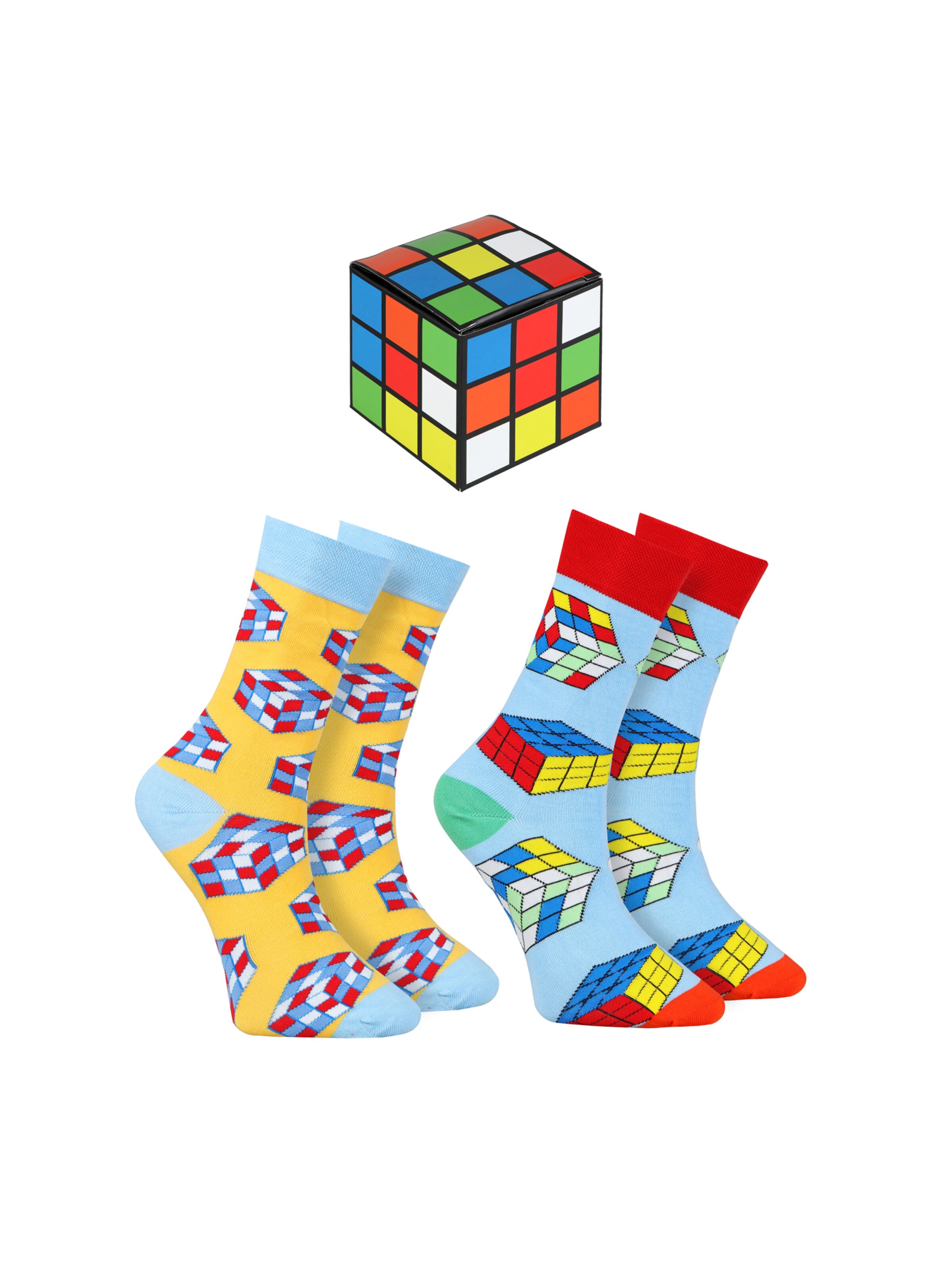 Crea Socks Sokken 'Zauberwürfel' in Geel