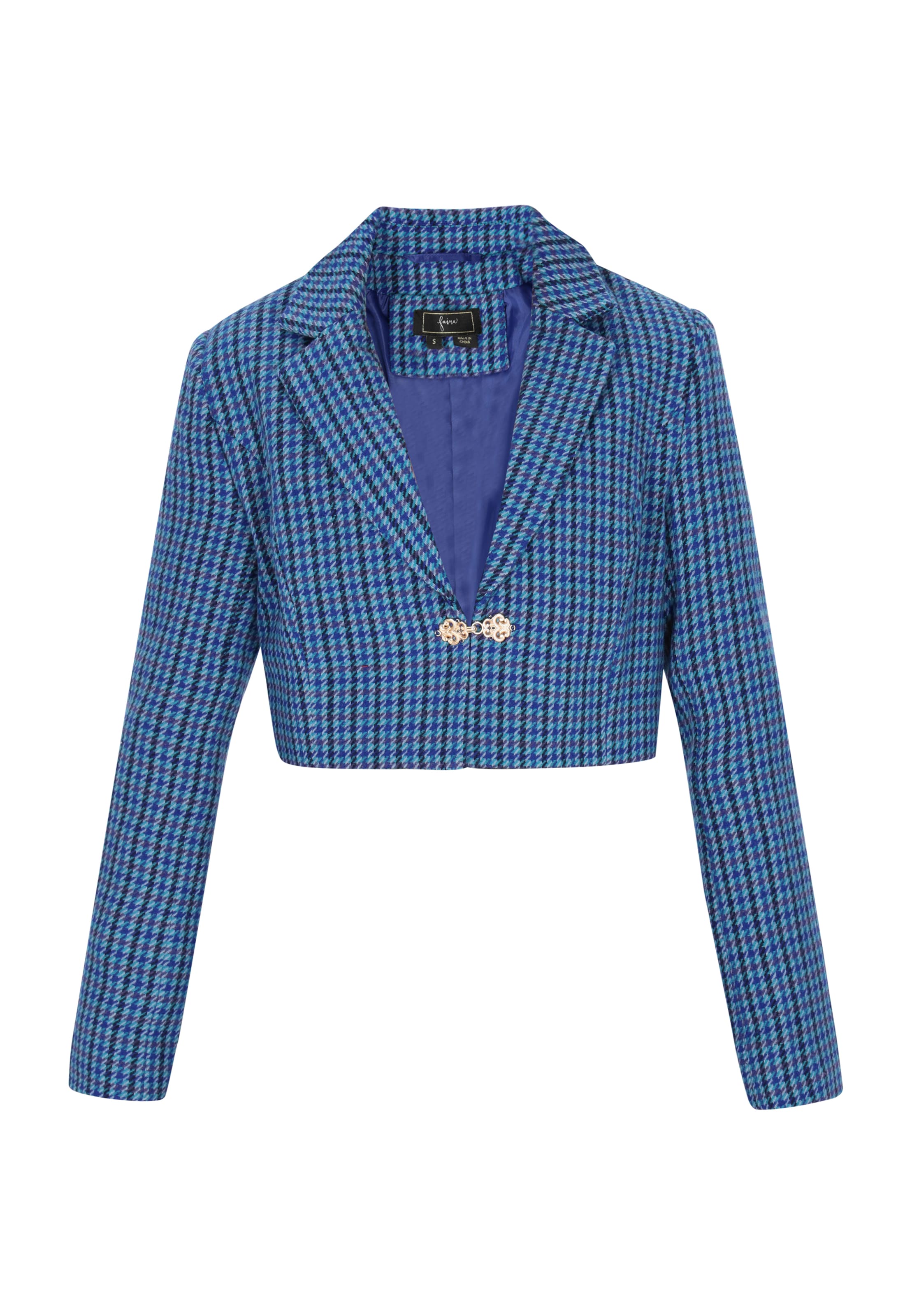 zils faina Žakete: no priekšpuses