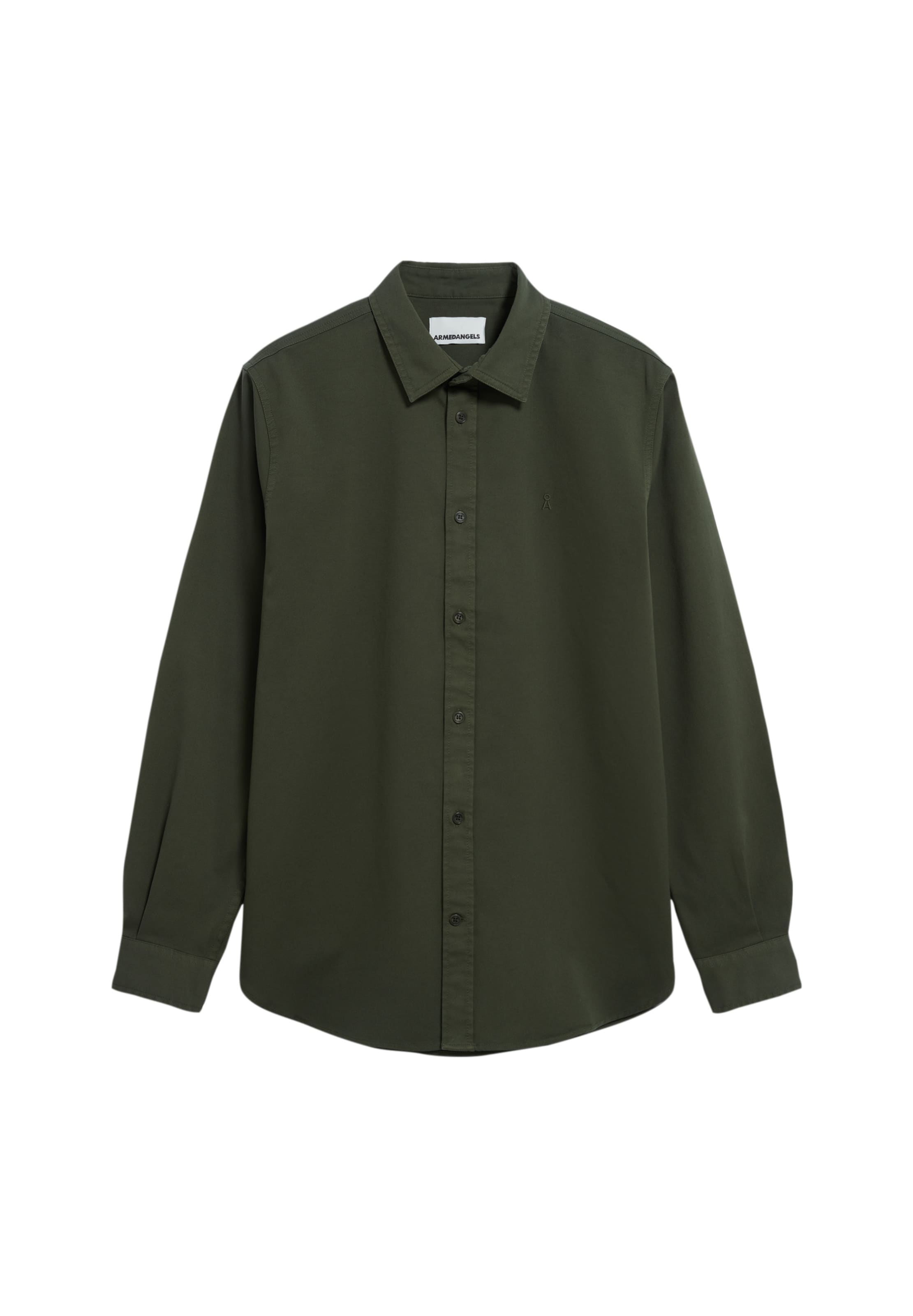 ARMEDANGELS Comfort fit Button Up Shirt in Green: front
