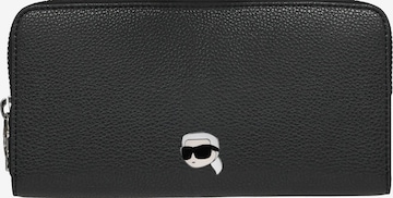 Portamonete 'Ikon Pebble Continental' di Karl Lagerfeld in nero: frontale