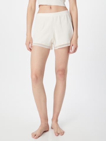 SLOGGI Pyjamasbyxa 'GO Ribbed' i beige: framsida