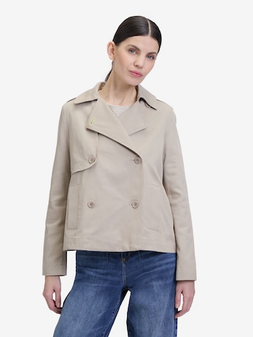 Cartoon Kurztrench mit Taschen in Grau: Vorderseite
