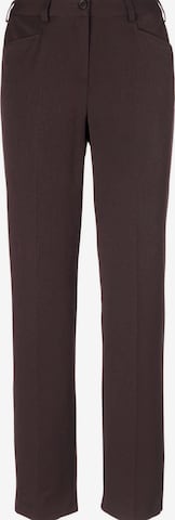 Goldner Regular Pleated Pants in Brown: front