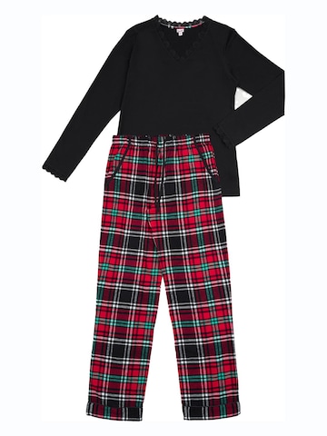 La V Pajama 'Pyjama met kant contrast' in Black