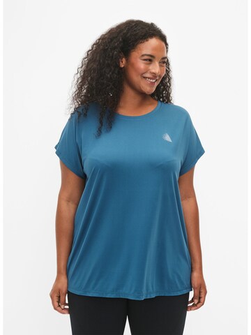 Active by Zizzi Sportshirt 'Abasic' in Blau