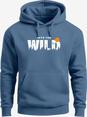 Neverless Sweatshirt 'Into the Wild' in Blau: Vorderseite
