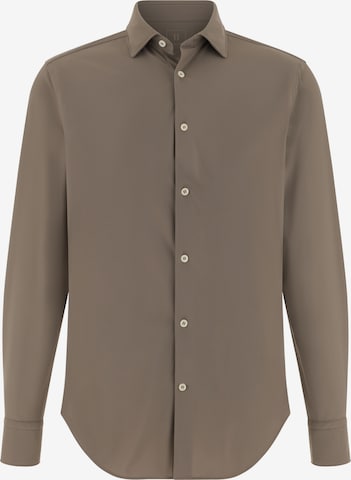 Coupe regular Chemise Boggi Milano en marron : devant