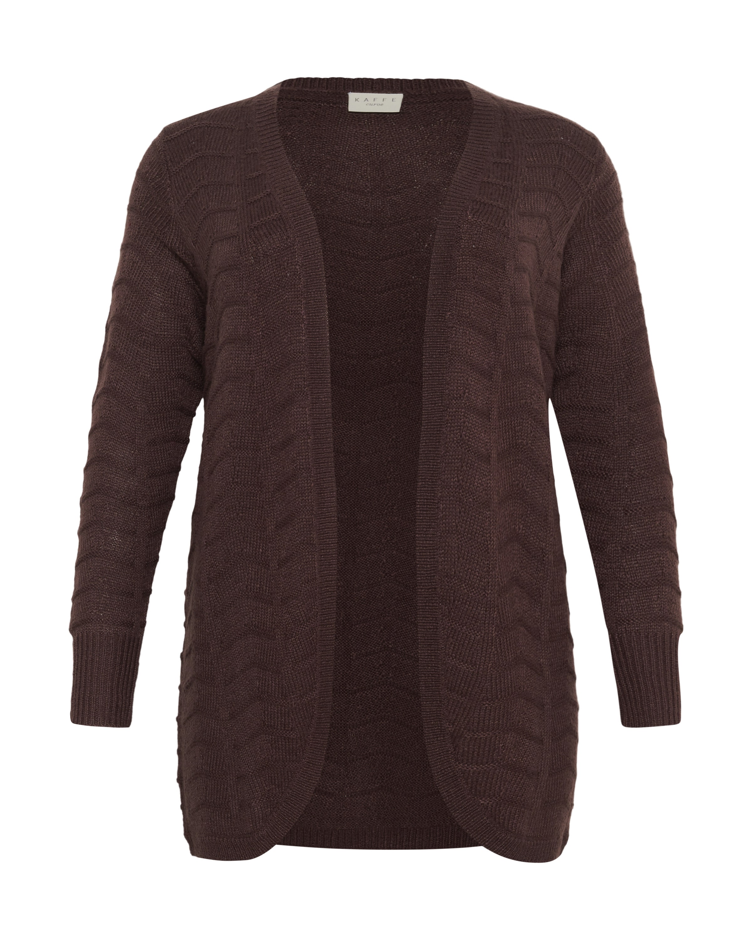 KAFFE CURVE Strickjacke 'Emana' in Braun: Vorderseite