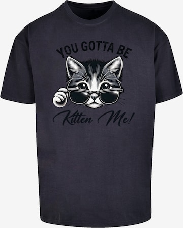 F4NT4STIC Shirt 'Kätzchen You Gotta Be Kitten Me!' in Blue: front