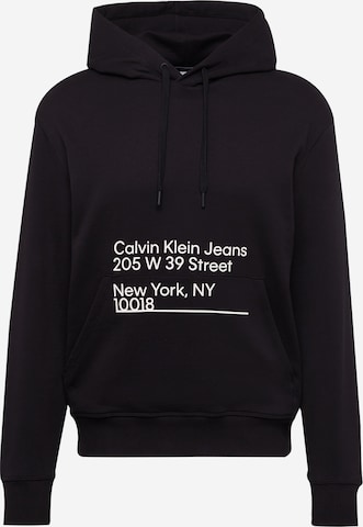 Sweat-shirt 'Address' Calvin Klein Jeans en noir : devant