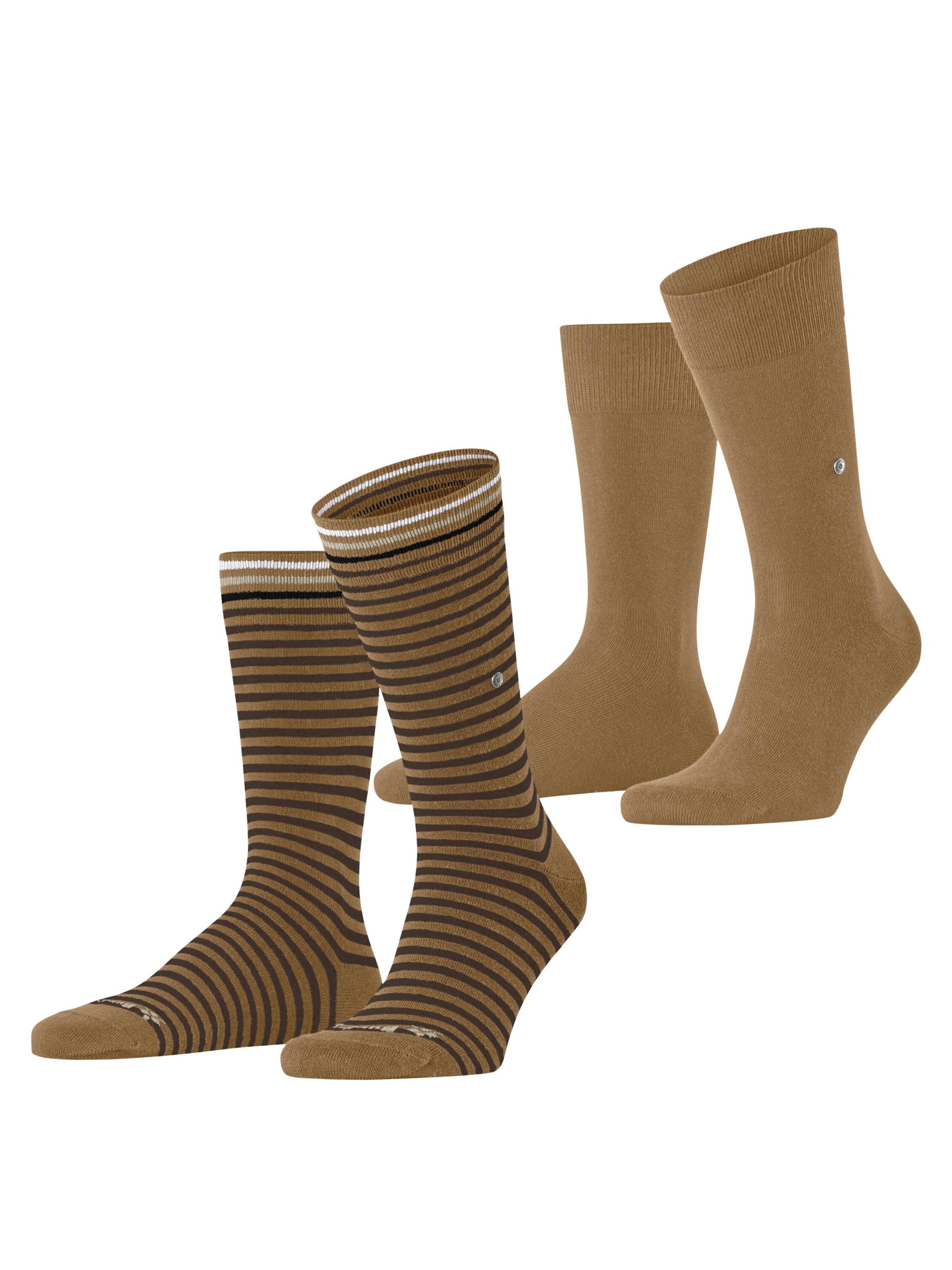 BURLINGTON Socken 'Everyday Stripe 2-Pack'‌‌‌‌‌‌‌ in Braun: Vorderseite