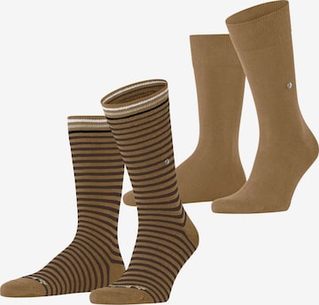 BURLINGTON Socken 'Everyday Stripe 2-Pack' in Braun: Vorderseite
