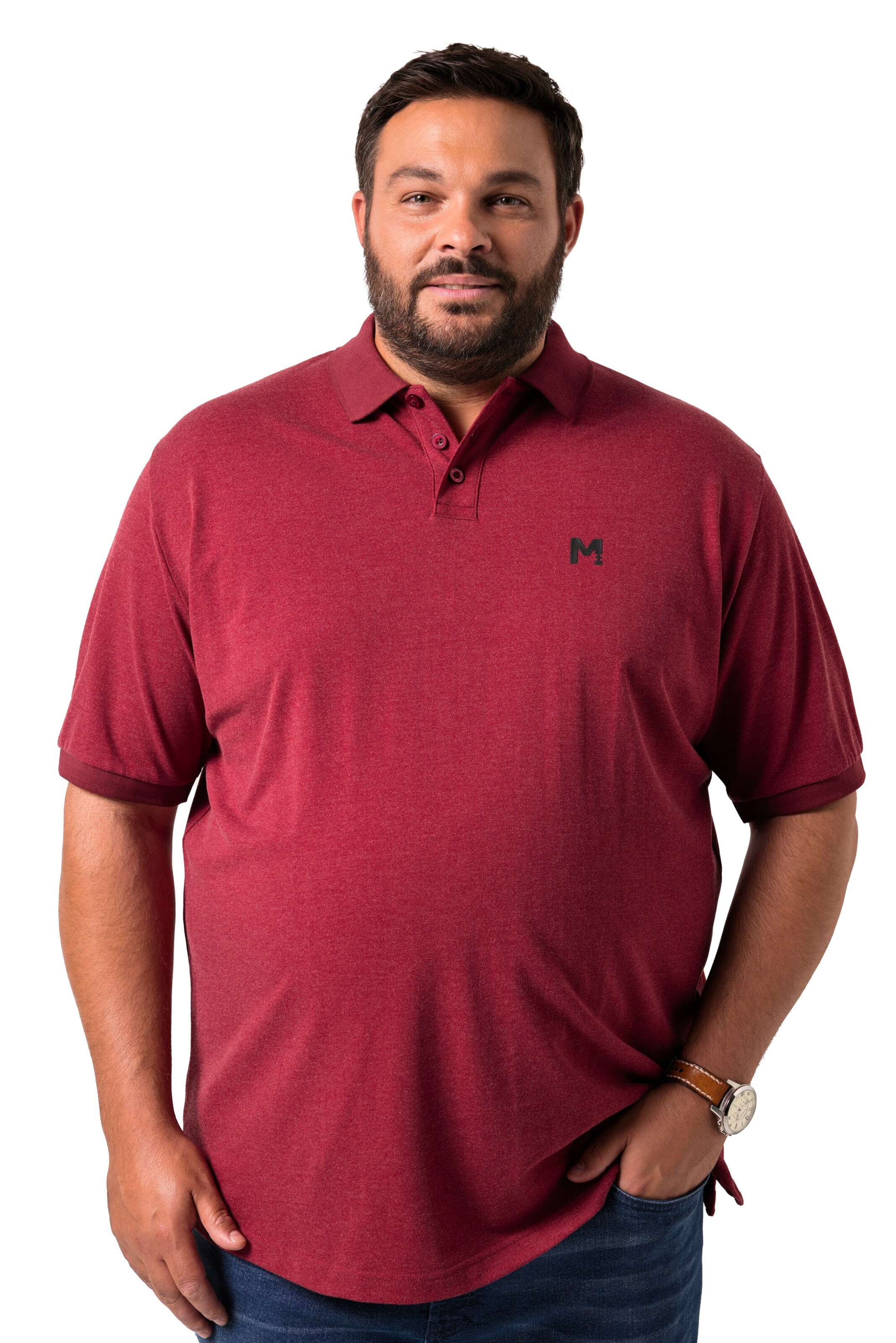 Men Plus Shirt in Rood: voorkant