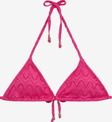 WE Fashion - Triángulo Top de bikini en rosa: frente
