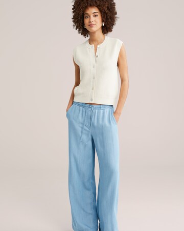 WE Fashion Pleten brezrokavnik | bela barva