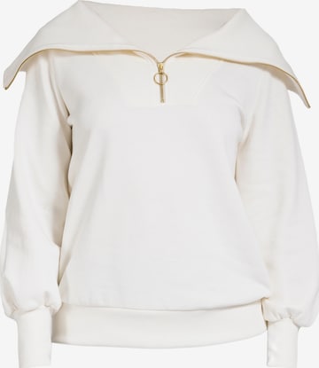 Magadi Sportsweatshirt 'Nora' in Weiß: Vorderseite