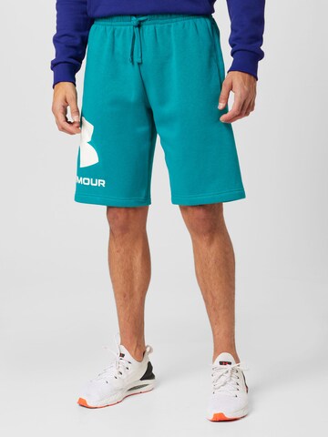 Regular Pantalon de sport 'Rival' UNDER ARMOUR en bleu : devant