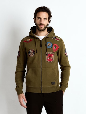 TOP GUN Between-season jacket 'TGD1707' in Green: front