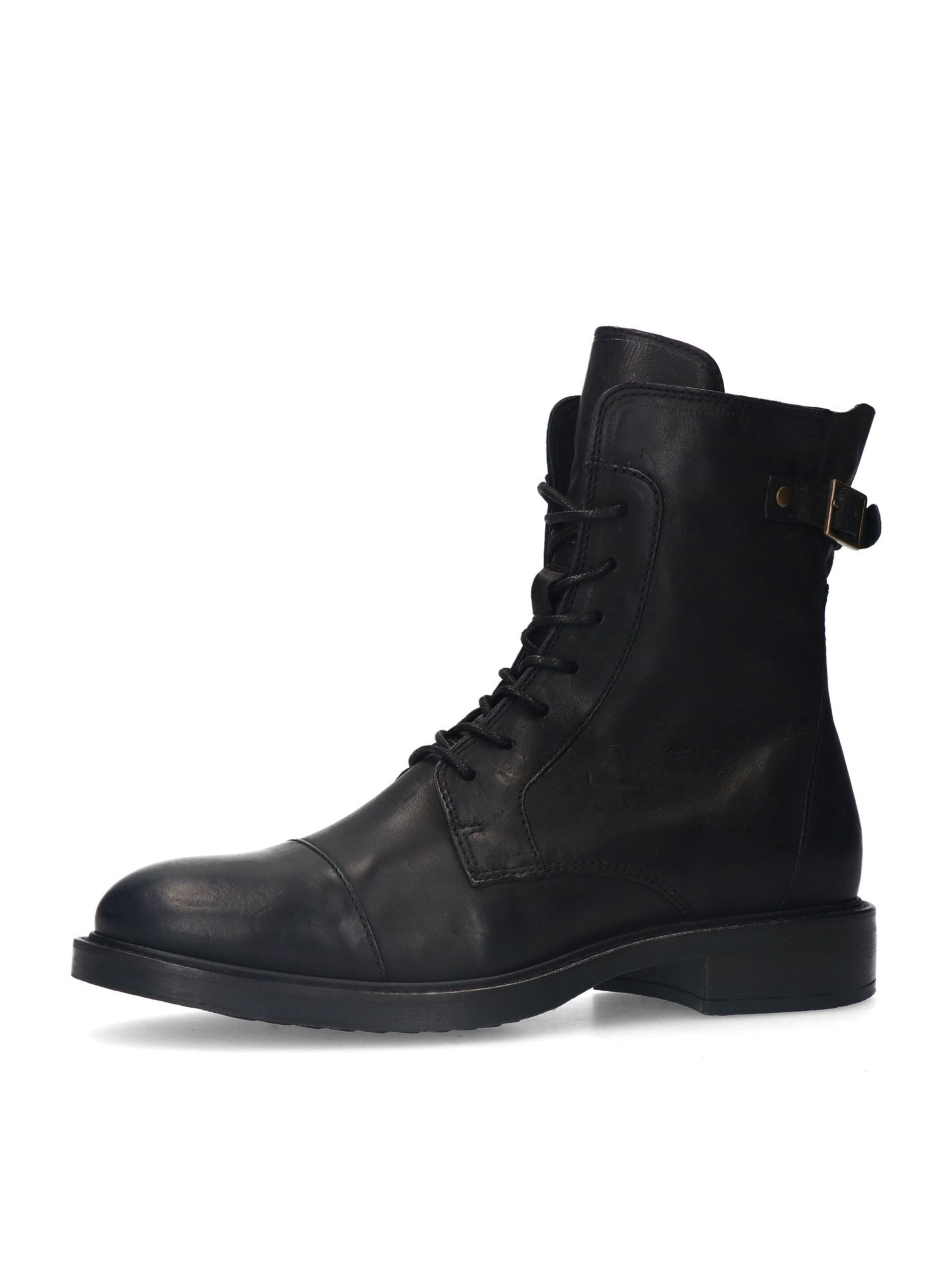 MANFIELD Schnürstiefelette in Schwarz: Vorderseite