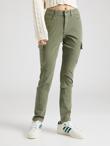 QS Slim fit Cargo trousers in Green: front