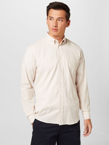 By Garment Makers Regular fit Button Up Shirt 'Vencel' in Beige: front