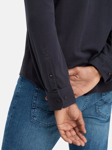 CAMEL ACTIVE Regular Fit Langarm Hemd aus reiner Baumwolle in Blau